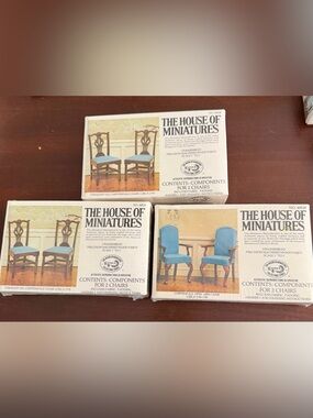 Vintage House of Miniatures Chippendale Chairs